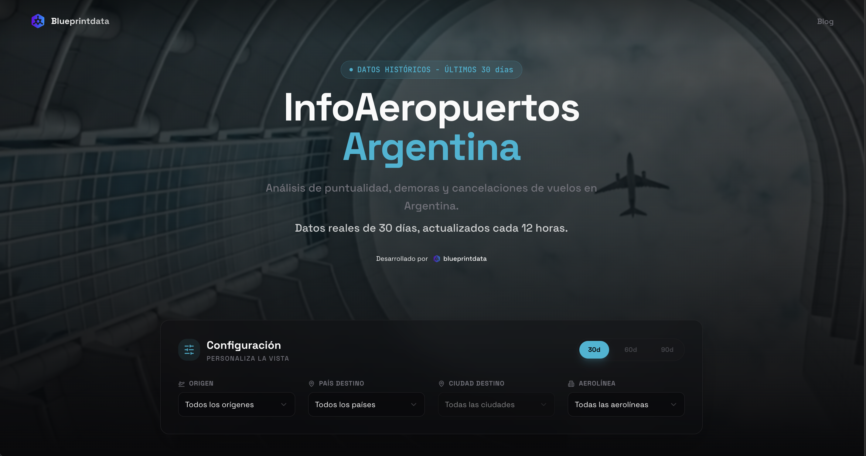 Real-time flight dashboard for all commercial flights in Argentina